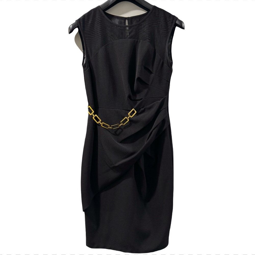 🟣 SANDRA DARREN BLACK MIDI DRESS SIZE 10